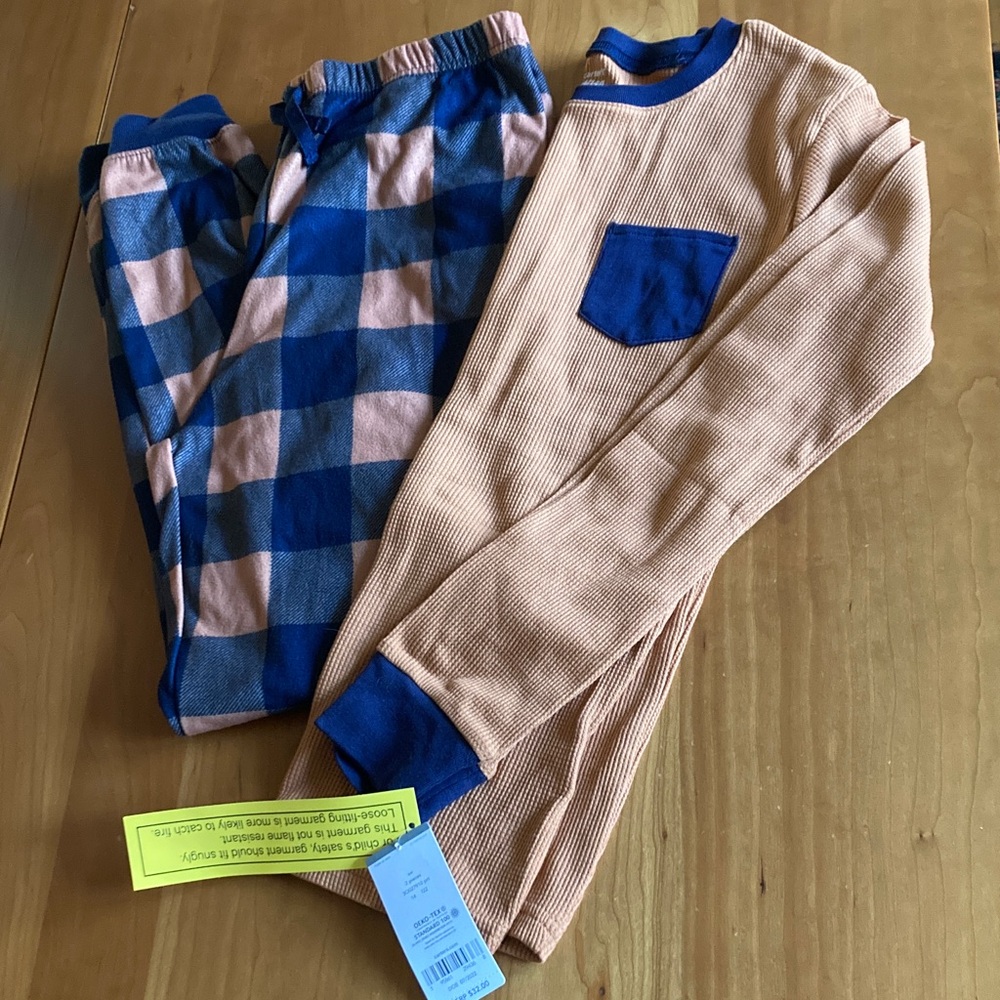 Carter's dark blue and pumpkin color Kids Pajama Set